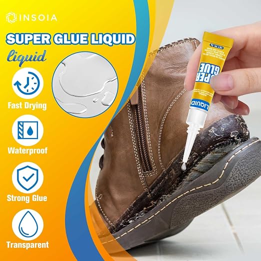 Super Glue Liquid Clear, 12 X 3g All Purpose Strong Adhesive Ca Glue Cyanoacrylate Quick Dry Instant Glue for Plastic, Metal, Ceramic, Shoe, Wood, Leather, Model, Rhinestone, Jewelry and DIY Crafts