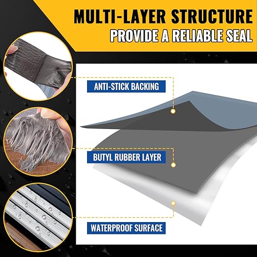 VIVIDA Aluminum Butyl Tape 2" × 20', Waterproof Aluminum Foil Butyl Sealing Tape for Outdoor Use, Corrosion Resistant, Repair for Metal Roof, RV, Windows, 1 Roll