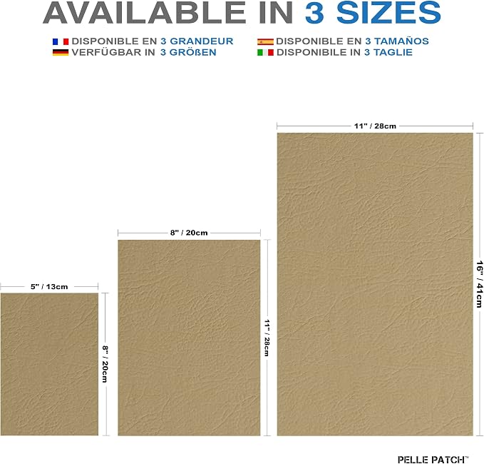 Leather Tape for Car Seat Repair - 25 Colors Available - Original 8x11 - Light Yellow