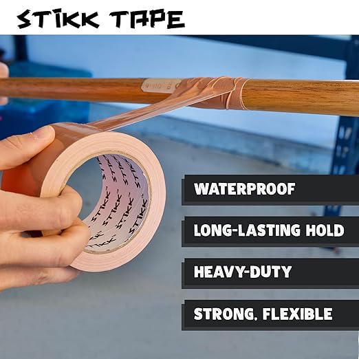 STIKK Duct Tape - Black Duck Tape - 3 inch x 60 Yards - Heavy Duty Tape for Repairs, Household Projects - for Commercial HVAC and Construction - Effective Heavy Duty Waterproof Duct Tape
