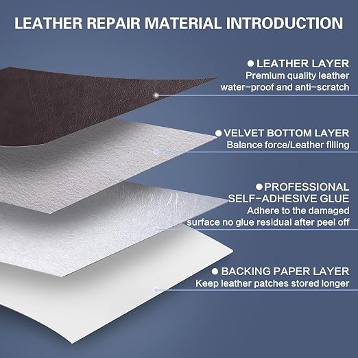 Self Adhesive Leather Repair Patch Kit, 31.4 in x 16 in Large Vinyl Leather Repair Tape for Furniture, Car Seat, Couch, Sofa, Chair Retro Dark Brown