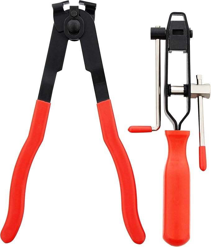 ABN CV Joint Ear Clamp Banding Tool & Boot Crimp Pliers 2-Piece Kit 10mm Fuel, Cooling System, Vacuum Hose Clamping Set