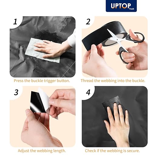 UPTOP Black Duct Tape,Waterproof Butyl Tape,Waterproof Repair Tape for Fabric, Awning, RV Roof, Underbelly, Tarp, Tent, Sail and Boat Cover Outdoor Repair Patch, Heavy Duty, UVproof, 2Inch×16FT
