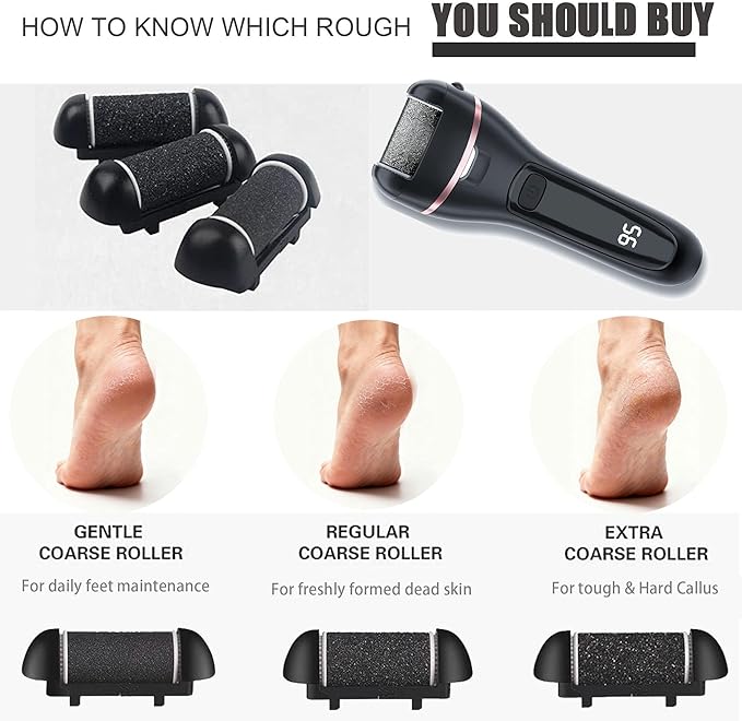 12 Pack Electric Pedicure Device Replacement Roller Heads with Same Mineral Stone for Feet Care Perfect Grinding Heads for Callus Remover for Daily Maintenance (12pcs Fine Coarse)