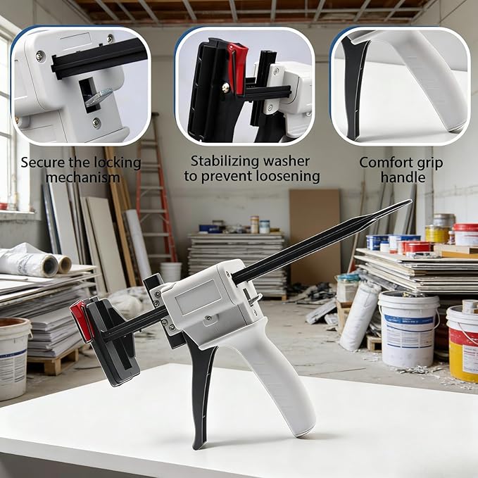 Toothpaste Tube Squeezer, Manual Caulking Gun for Aluminum Glue Ointment Paint Tubes, Handheld Dispenser with Pistol Grip for 30-150mL Soft Tubes, Effortless Squeezing Tool for DIY Home Repair