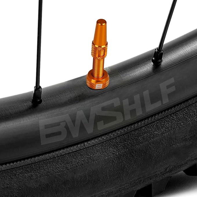 BWSHLF Tubeless Presta Valve Stem 40/44/55/60/65/80/100 mm, Super Light Alloy Presta Valve Stem Kit with Valve Core Remover Tool and Valve Stem Caps - Multiple Color and Size Options(Pair)