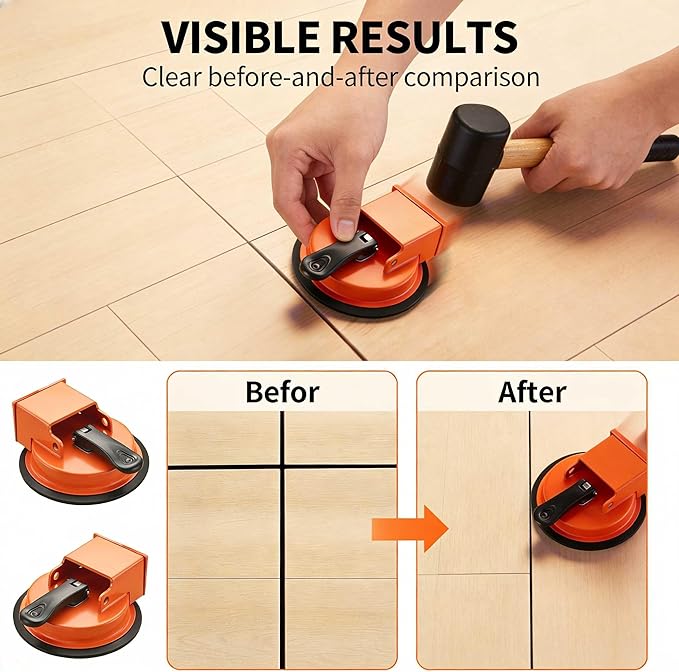 Floor Gap Fixer Tool, Heavy Duty with Enhanced Vacuum Suction Cup, for Laminate,Squeaky Vinyl, Wood & Tile Flooring