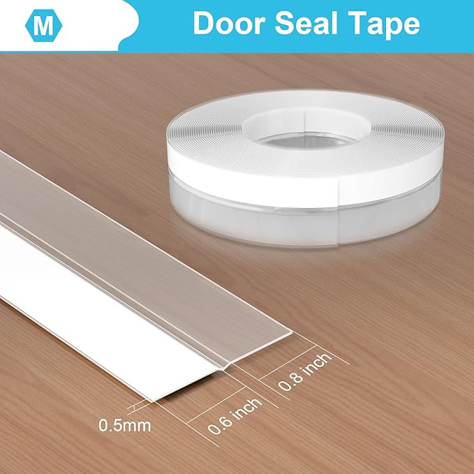 Weather Stripping Door Seal, 40 Feet Gap Seal for Frame and Gaps Draft Stopper,Glass Shower Door Sweep Tape (Width 35mm)