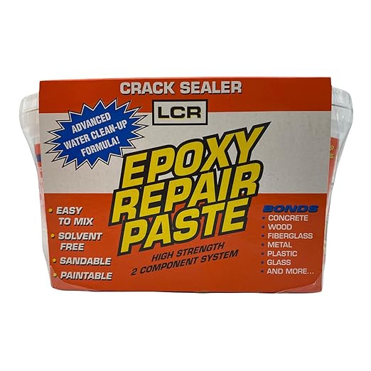 Polygem LCR Crack Sealer and Paste for Concrete Wall Leak Repair - High Strength 2 Component System Works on Concrete, Wood, Fiberglass, Metal, Plastic, Glass, and More