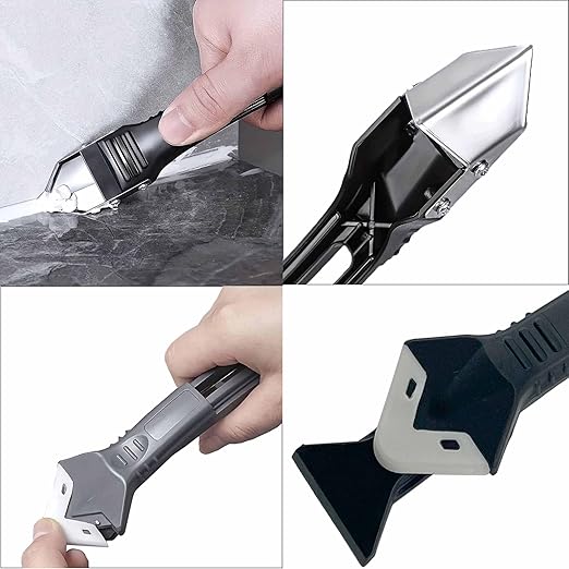 9-Piece KBX-SCT -Silicone Caulking Tool Kit, Easy Bath & Kitchen Grout Sealant Remover, for a Smooth Finish Like a Pro - 3-in-1 Shaping Tools
