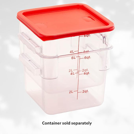FSE FCC68 Reusable Cover for 6 & 8 Quart Container, Square, Red, NSF