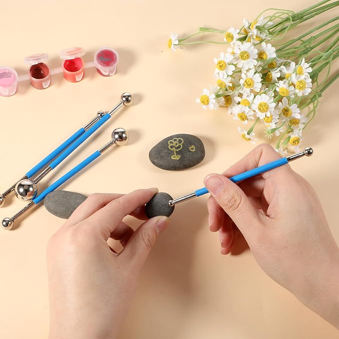 4 Pcs Caulking Ball Tool Kit Tile Floor Ball Ending Tiling Tool Joint Grout Repair Concrete Countertop Caulking Spreader Polymer Clay Tools for Tile Coating Sealant Finishing