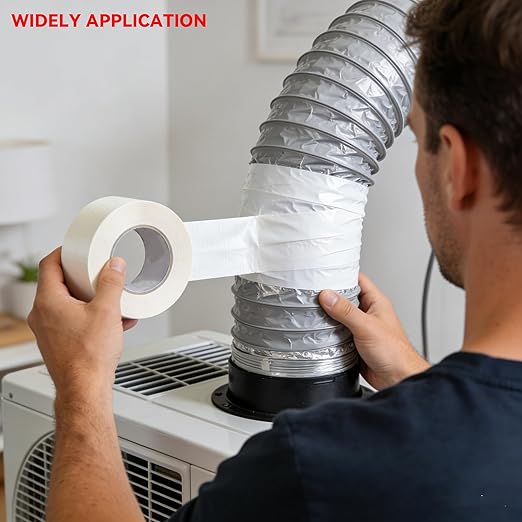 Birllaid White Window Sealing Tape, Window AC Tape, 3 Inch x 65 FT Waterproof Blocker for Cold Heat Air, Windproof, No Residue Strong adheisve