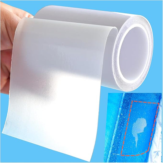 Birllaid Inflatable Patch Repair Kit Waterproof Heavy Duty, Clear TPU Repair Tape for Bounce House, Tent, Canvas, Canopy, Pool Floats, Swimming Ring