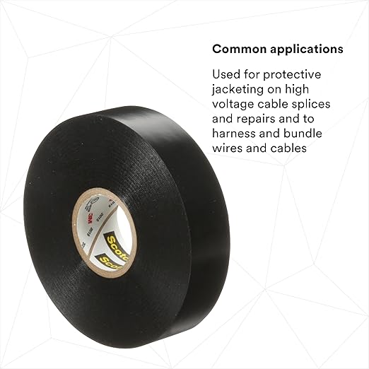 3M Scotch Vinyl Electrical Tape Super 88, 3/4 in x 44 ft, Black, 1 roll, Premium Grade, Rubber Resin Adhesive, PVC Backing, All-Season Heavy Duty Electric Tape