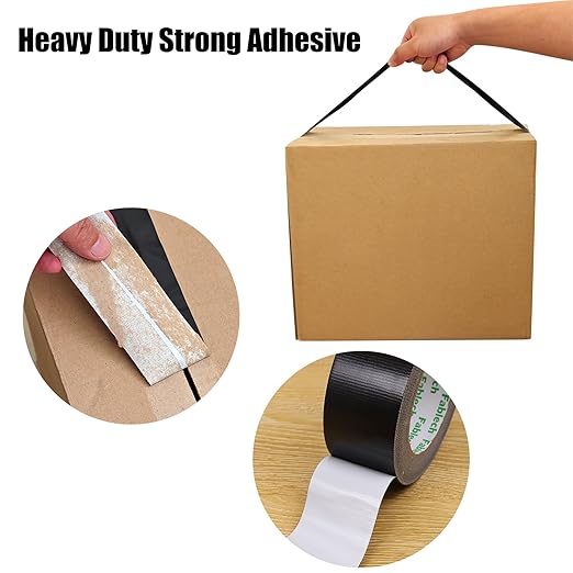Black Duct Tape Heavy Duty, 9 Mil Thickness, 2 Inch x 30 Yards, Waterproof Strong Adhesive with No Residue, Flexible, Tear by Hand for Indoor Outdoor Repairs, DIY, Industrial & Professional Use