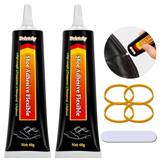 Shoe Glue Sole Repair, Transparent Shoe Adhesive, Shoe Repair Glue for Repairing Shoes, Boots, Leather, etc. (60g, 2pack)