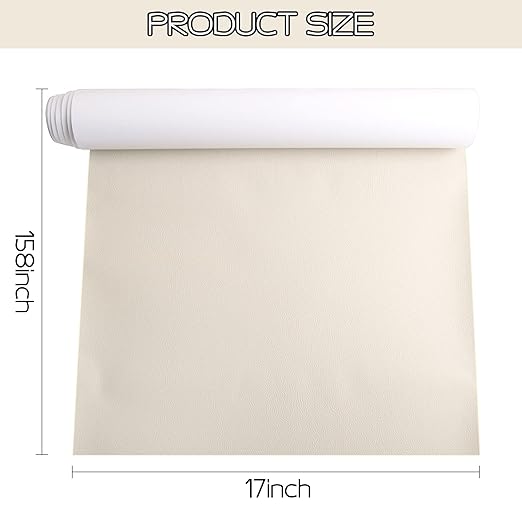 Leather Repair Patch 17x158 inch Large Self-Adhesive Leather Repair Tape, Reupholster Leather Patches for Furniture Couch Chairs Car Seat (Beige, 17x158 inch)