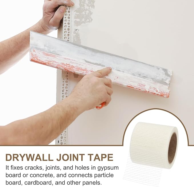 PATIKIL Drywall Repair Mesh Tape, 4 inch x 82 ft Fiberglass Repair Patch Self-Adhesive Dry Wall Joint Tape 8 Mesh Wall Hole Crack and Seam Patch, White