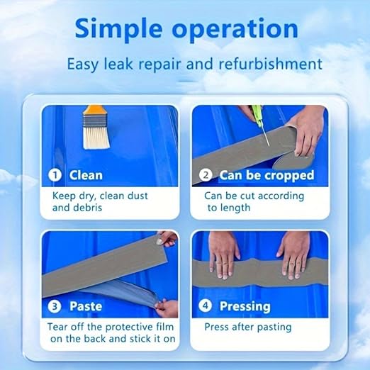 Waterproof Sealant Tape Self Adhesive Rubberized Asphalt Tape for RV Roof Metal Roof Corrugated Roof Leak Repair UV Resistant Heavy Duty Waterproofing Membrane(Gray, 196.85 in X 11.81 in)