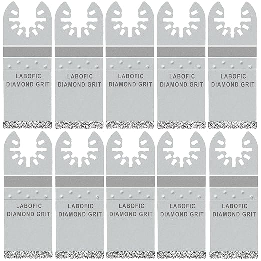 10Pcs Diamond Oscillating Blades, Flush Cut Grout Oscillating Multi Tool Blades for Grout Removal, Cleaning Mortar and Soft Tile Cut