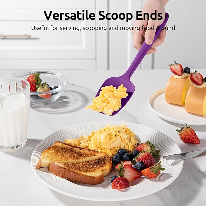 U-Taste Heat Resistant Silicone Spatula - 600ºF Hot-Proof Food Grade Kitchen Baking Bowl Scraper, Flexible and Sturdy Rubber Cooking Utensil for Mixing Scraping in NonStick Cookware (4 Pcs, Colorful)