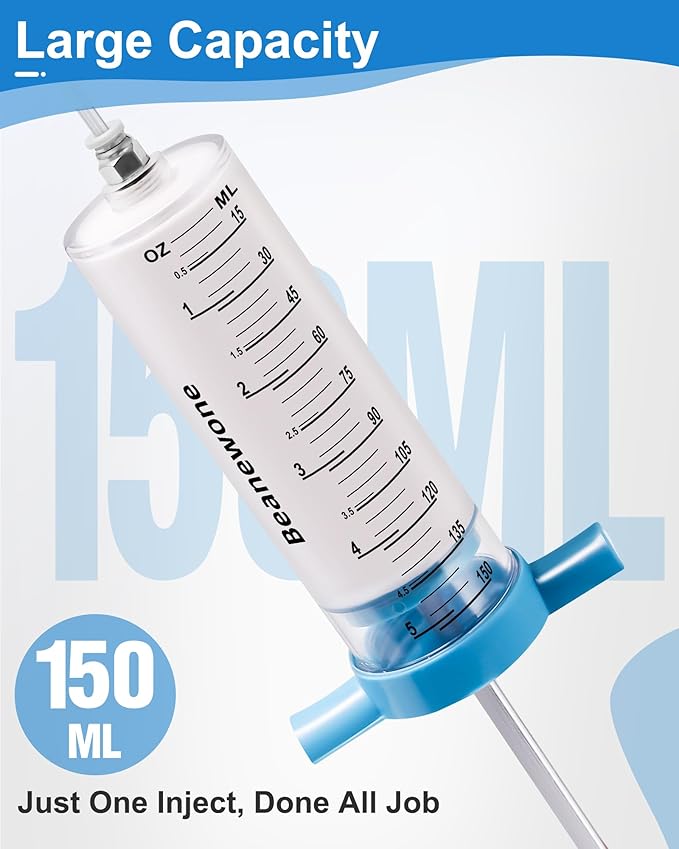 Tubeless Sealant Injector, 150ml Tire Sealant Injector for Stans Tubeless Sealant and Other NoTubes Tubeless Tire Sealant, and a Valve Core Remover Tool is Included Gratuitously