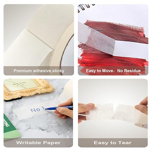 2 Inch Beige White Wide Masking Tape, 2 Inch X 55 Yard | Beige White Painters Tape