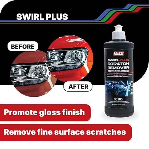 LAUCO 3-Step Kit – Steps 1 2 3 – 32oz, with a Towel, Professional Silicone-Free Cutting, Polishing & Finishing Compounds for Scratch Removal, Clear Coat Safe High-Gloss Finish 36454