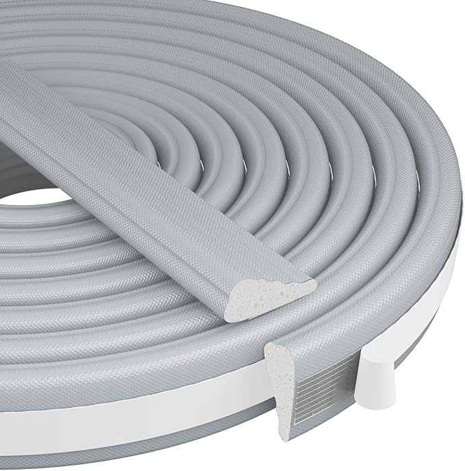3Pcs×196" Wedge-Shape Foam Window Weather Stripping Door Seal Strip,Soundproofing Frame Insulation Tape for Exterior Front Door,Noise Cancelling Window Inserts,Door Gap Filler Light Blocker,Gray