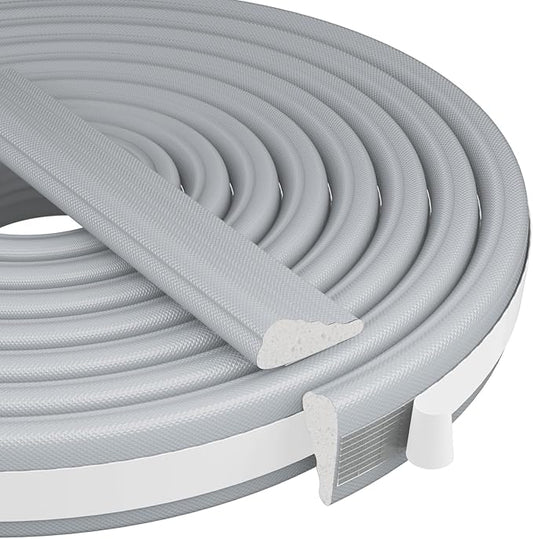 118” Wedge-Shape Foam Window Weather Stripping Door Seal Strip,Soundproofing Frame Insulation Tape for Exterior Front Door,Noise Cancelling Window Inserts,Door Gap Filler Light Blocker,Gray