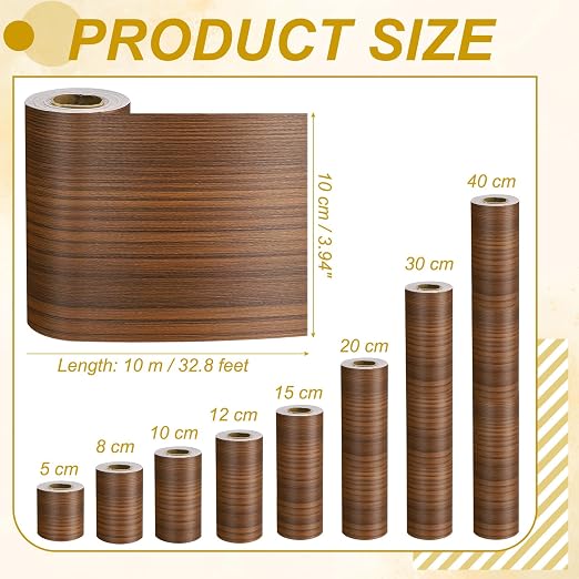 PATIKIL Wood Grain Repair Tape, 4" x 33' Self Adhesive Realistic Wood Tape with Scraper Durable Repair Patch for Furniture Floor Window Door Table DIY Home Decor, Teak