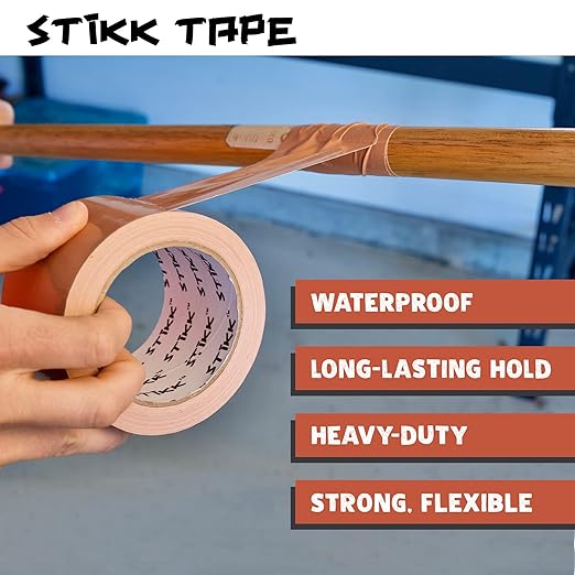 STIKK Duct Tape - Orange Duck Tape - 3 inch x 25 Yards - Heavy Duty Tape for Repairs, Household Projects - for Commercial HVAC and Construction - Effective Heavy Duty Waterproof Duct Tape