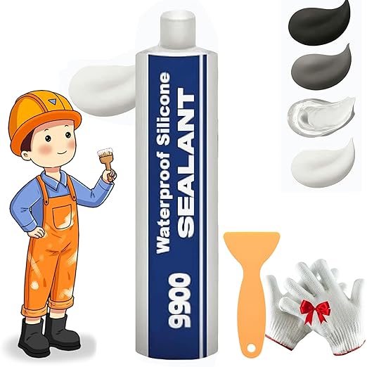 All-Purpose Super-Bonding Structural Sealant, 9900 Sealant Waterproof, Waterproof Adhesive 9900, Multi-Surfaces Adhesive for Roof Bathroom Tile (White-1PCS)