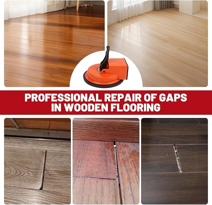 Floor Gap Fixer Tool Kit with 2 Rubber Mallets, 10 Reusable Sticky Pads, Suction Cup Laminate Flooring Tool for Fix Gaps, Heavy Duty Laminate Floor Gap Repair Kit for Vinyl Plank & Hardwood Floor