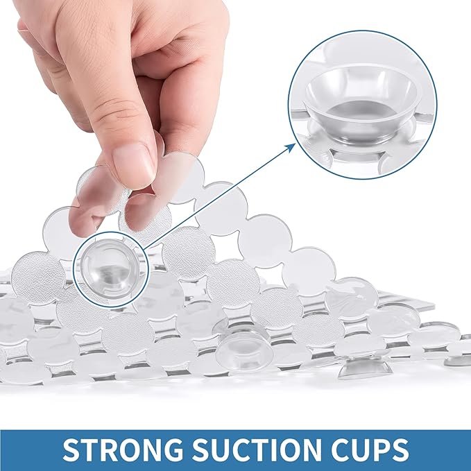Bligli Plastic Sink Saddle, Sink Divider Mat with Strong Suction Cups, Kitchen Divided Sink Protector Mat for Glassware Dishes, Easy to Clean and No Smell, 9.5" x 12", Clear