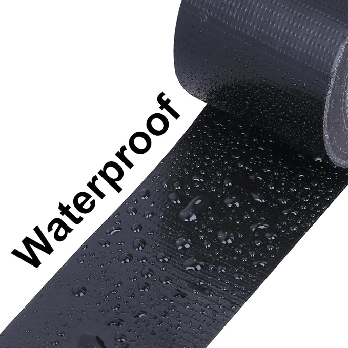 Strong Adhesive Cloth Weather Stripping Tape 2in x 66FT Black - Weather Sealing Strip for Sliding Windows/Doors, Draft Blocker & Insulation, Soundproof Dustproof Waterproof Windproof