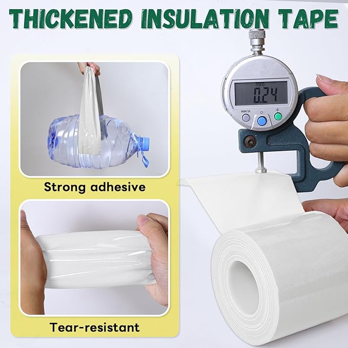 Window Sealing Tape, Window AC Insulation Air Conditioner Sealing Around Frame,3 inch X 65.5 FT, Blocker for Cold Heat Air, Waterproof Tape for Repair, Heavy Duty No Residue (White)
