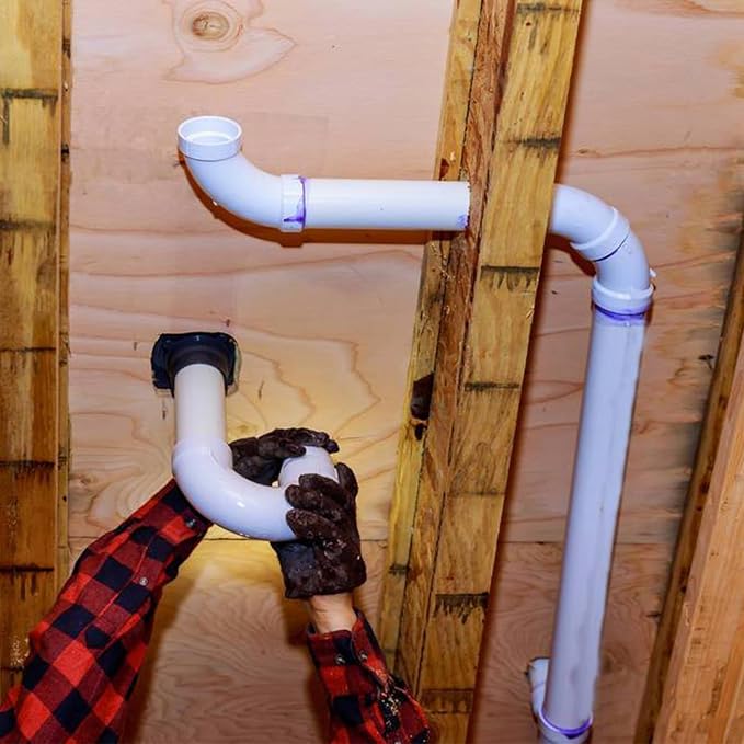 4Pack 2" PVC DWV Sanitary 90-Degree Elbow (Socket x Socket) White SCH40 2" PVC DWV 90° Elbow Pipe Fittings Connectors for Drain, Waste, Vent