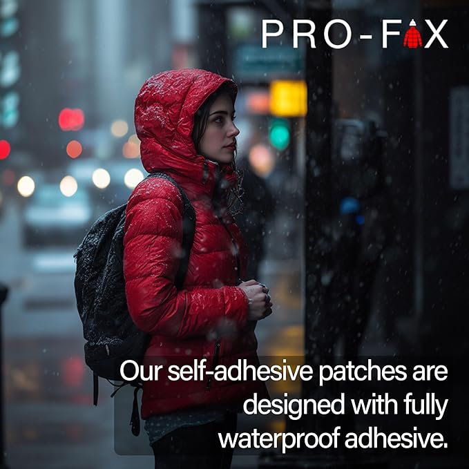 Self-Adhesive Waterproof Repair Patch Kit - 30-Second Fix for Down Jackets, Tents, Sleeping Bags, Backpacks, Outdoor and Camping Gear - Pre-Cut Nylon, Multiple Colors (Red)