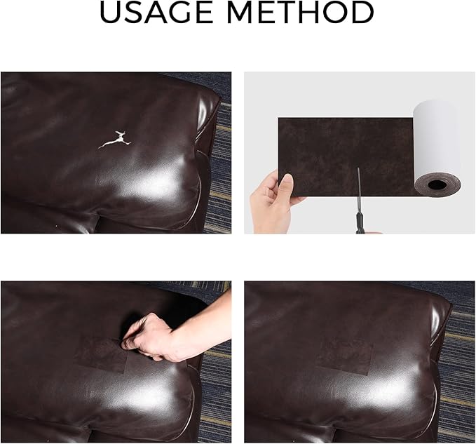 JDLUGH Sofa Leather Repair Patch Tape 3.5x60 Inch Self Adhesive Couch, Car Seat, Office Chair, Leather Furniture, Vinyl Repair Patch Kit for Furniture (3.5x60 Inch, Black1.0)