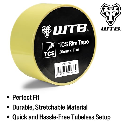 WTB Tubeless Bicycle Rim Tape (50mm x 11m) Easy Tubeless Setup & Airtight Seal, Compatible with All Tubeless Rims | bike-rim-tape