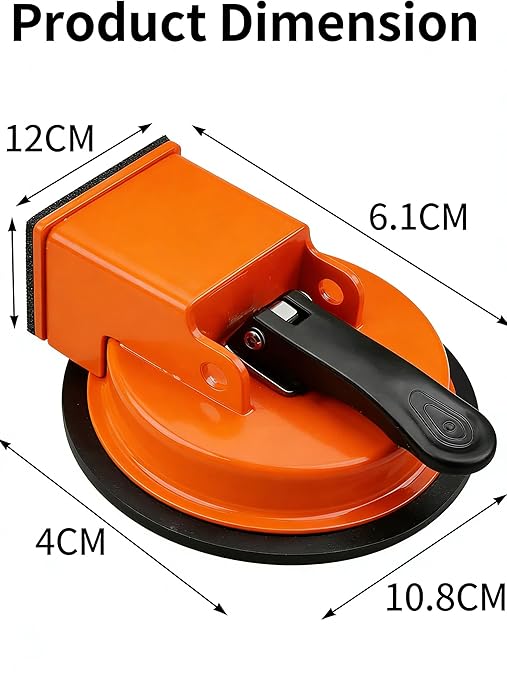 Floor Gap Fixer Tool, Cast Aluminum, Heavy Duty Flooring Repair Kit with Vacuum Suction Cup for Laminate, Vinyl, Wood and Tile Floors (Orange)