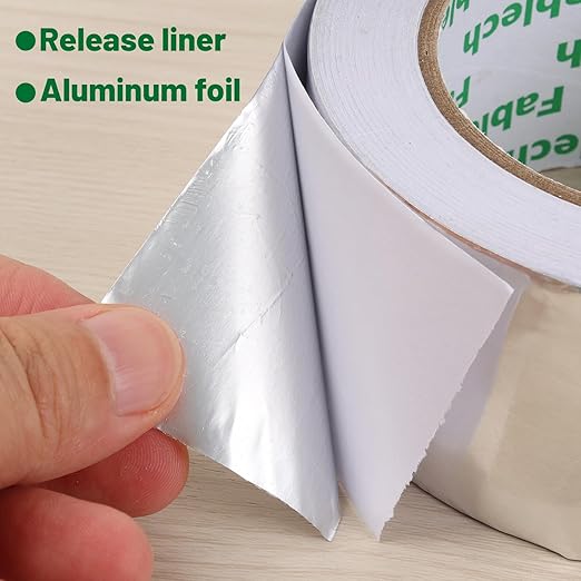 Aluminum Foil Tape, 3.2mil Thick, 5 Inch x 55 Yards (165ft), Heavy Duty Waterproof, High Temperature Resistant, No Residue, for HVAC Duct Sealing, Metal Repair & Insulation