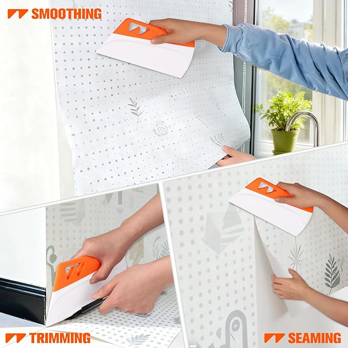 WRAPXPERT Wallpaper Smoothing Tool, Wallpaper Squeegee for Peel and Stick, 7.87 Inch Smoothing Squeegee Smoother for Wall Paper Applying, Adhesive Contact Paper, Backsplash, Window Film Installation