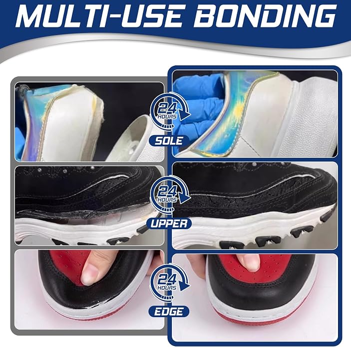 Shoe Sole Glue Repair, Waterproof Shoe Glue for Sole, Leather, Boots, Sneakers, Rubber and Canvas, Clear-Drying Kit