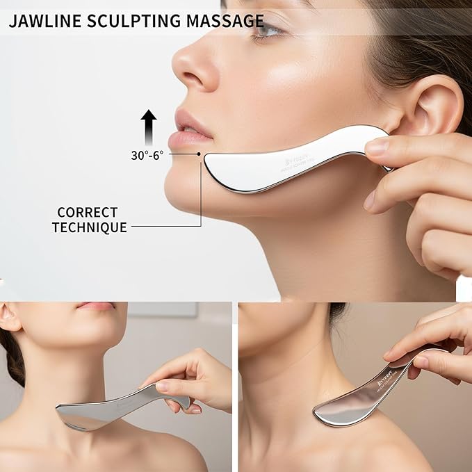 BYYDDIY 304 Stainless Steel Gua Sha Muscle Scraper Tool,Scar Tissue Tool,Physical Therapy Tools,Muscle Scraping Tool,Guasha Massage Scraper,IASTM Tools,Skin Scraping Tool,Soft Tissue Massage Tool