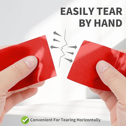Red Duct Tape Heavy Duty Waterproof, 40 Yards X 2 Inch, 9 Mils Thickness Strong Adhesive Sticky, No Residue, Easy Tear by Hand for Home Repairs Indoor Outdoor Crafts Packing HVAC and Construction