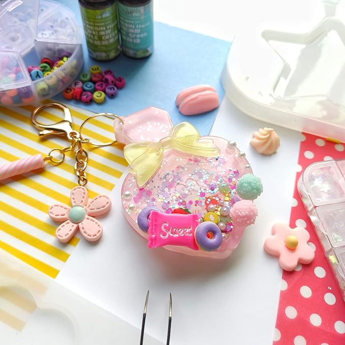 Epoxy Resin Shaker Molds with Cover, Hanging Hole Perfume Bottle, Clover, Heart, Star, Gift Box, Jewelry Casting Supplies 5-Shape Large 3.4-3.66inch