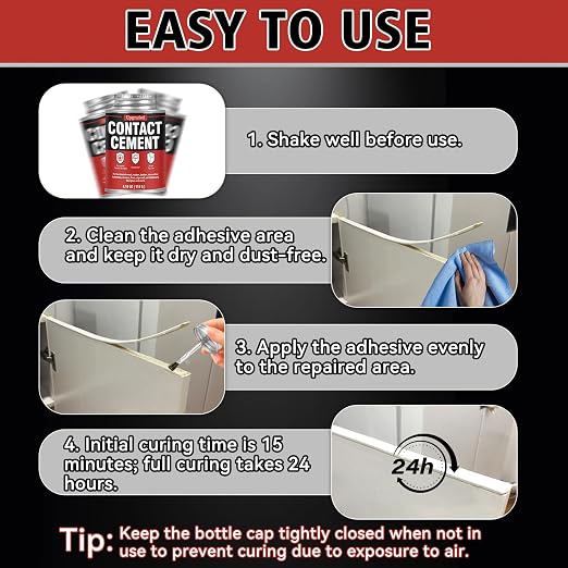 Bondtech Contact Cement Adhesive, Professional Neoprene Contact Adhesive, Strong Bonding for Woodworking, Leather, Repairs and Crafts (4.16 Ounce)